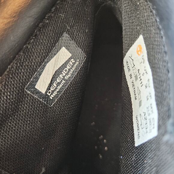 Timberland Tillston’s Lace Up Double Collar Black Leather Ankle Bootie Women's 7 - Picture 11 of 12